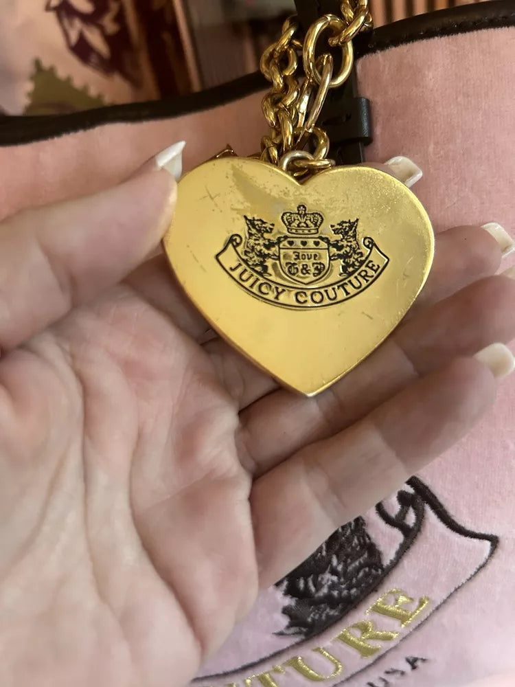 RARE Juicy Couture St. Jude’s CHOOSE HOPE Pink Velour Tote Matching Bracelet🥬🎄