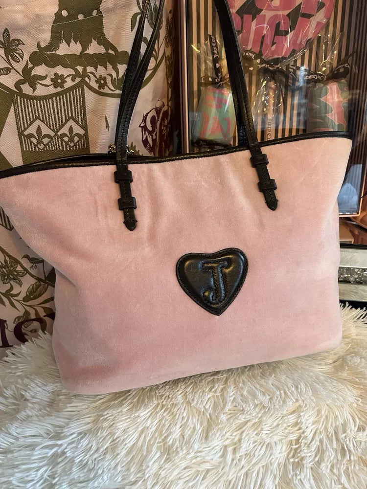 RARE Juicy Couture St. Jude’s CHOOSE HOPE Pink Velour Tote Matching Bracelet🥬🎄