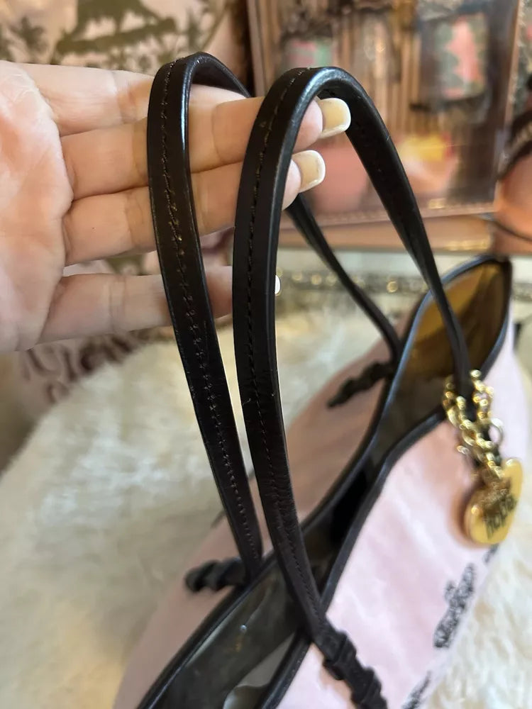 RARE Juicy Couture St. Jude’s CHOOSE HOPE Pink Velour Tote Matching Bracelet🥬🎄