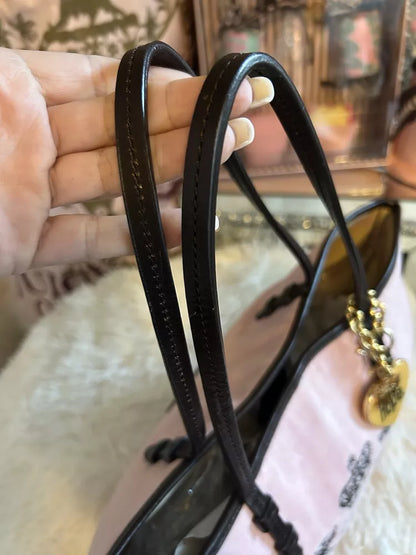 RARE Juicy Couture St. Jude’s CHOOSE HOPE Pink Velour Tote Matching Bracelet🥬🎄
