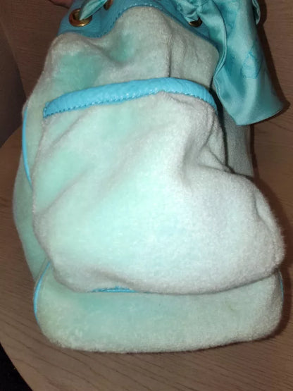 Vintage Juicy Couture Baby Blue Daydreamer Bag Bow Scottie Dogs Velour Gold💜🍇