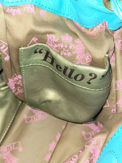 Vintage Juicy Couture Baby Blue Daydreamer Bag Bow Scottie Dogs Velour Gold💜🍇
