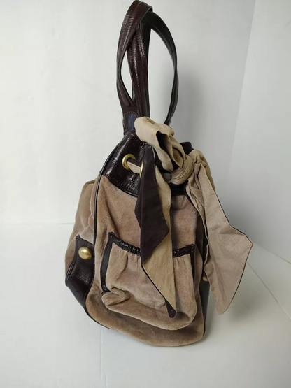 Vintage Juicy Couture Purse Shoulder Bag Velour Tan Brown Y2K🌲🍀