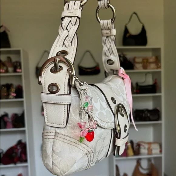 Vintage Coach Soho Flap White Jacquard🍎🔥