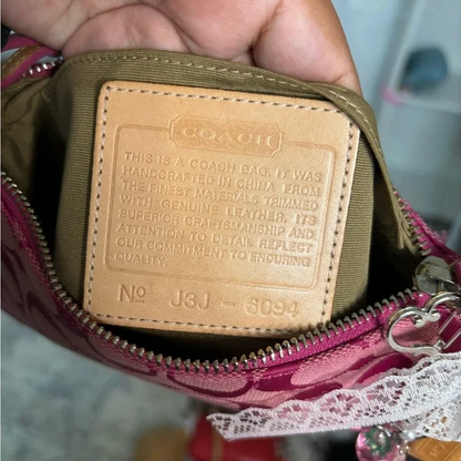 Y2K Coach Signature Hot Pink Demi Bag🪻🍃