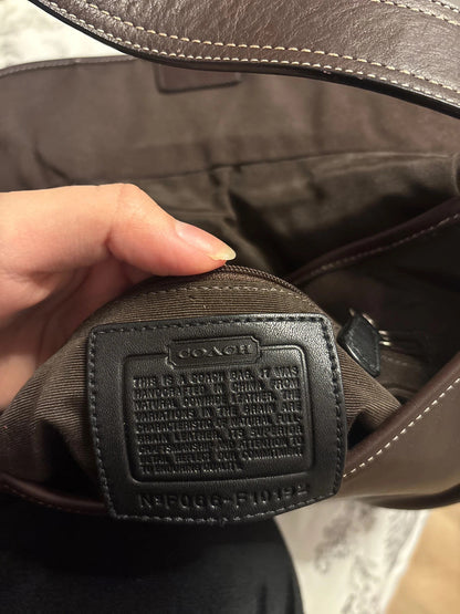 Coach F10192 Medium Vintage Soho Top Flap Y2K Black Leather Shoulder Bag🤎🌆