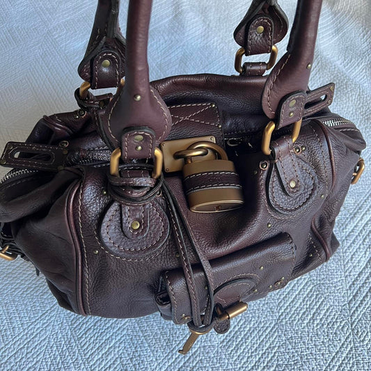Brown Chloe Paddington Bag With Gold Hardware🤎🌆