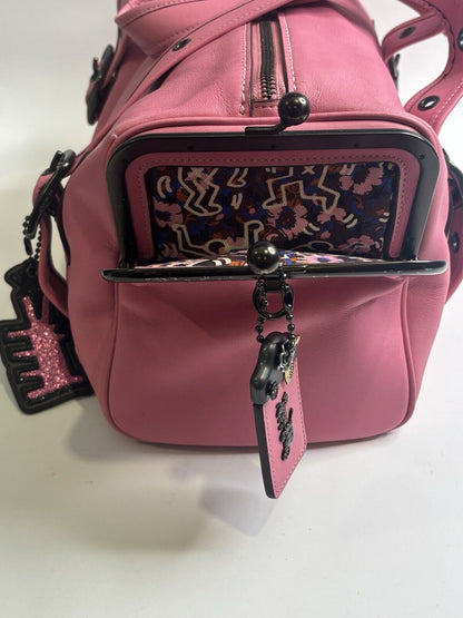 Keith Haring X Coach Collaboration Pink Handbag🍬⚡
