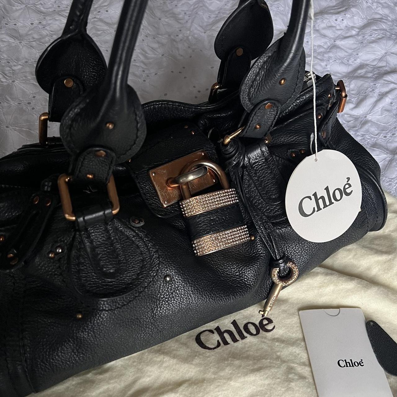 Stunning Authentic Black Chloe Paddington Bag With Bronze Hardware And Crystal Lock💙🌀