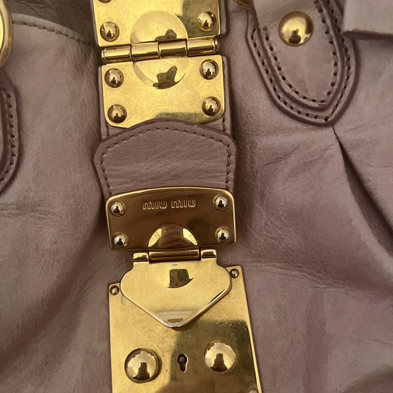 Authentic Light Pink Miu Miu Vitello Leather Bow Bag With Gold Hardware And Removable Strap🤍🗻