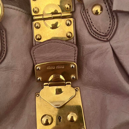 Authentic Light Pink Miu Miu Vitello Leather Bow Bag With Gold Hardware And Removable Strap🤍🗻
