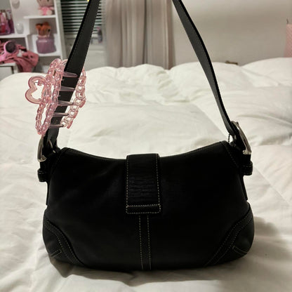 Vintage Coach Black Leather Mini Soho💜🍇