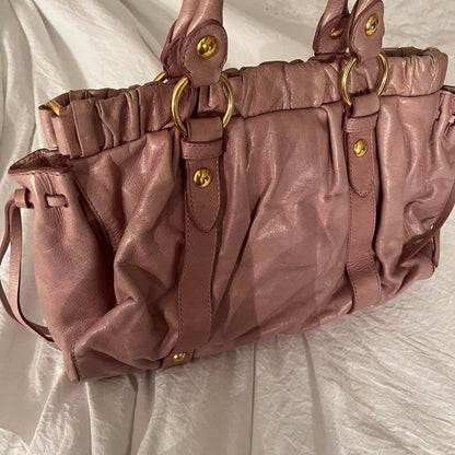 Gorgeous Authentic Dusty Pink Miu Miu Vitello Bag With Gold Hardware🍂✨