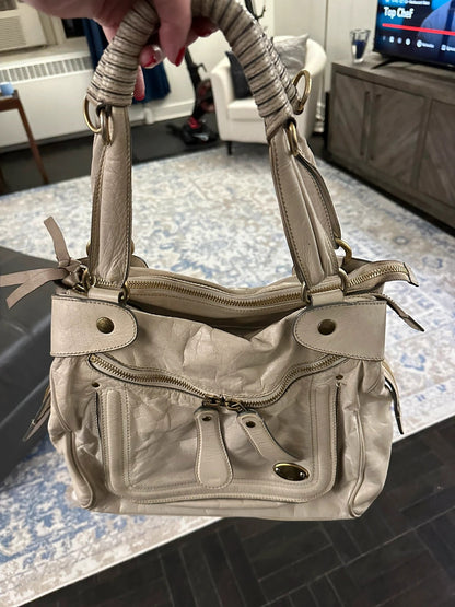 Chloe Large Bay Leather Tote Bag In Cream🤍🗻