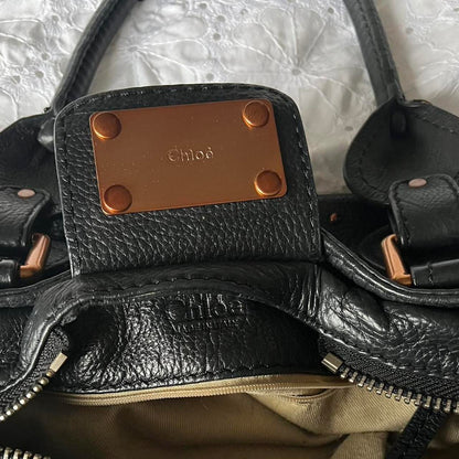 Stunning Authentic Black Chloe Paddington Bag With Bronze Hardware And Crystal Lock💙🌀