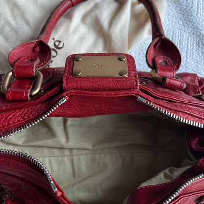 Gorgeous Red Chloe Paddington Bag With Gold Hardware🍒❤️‍🔥