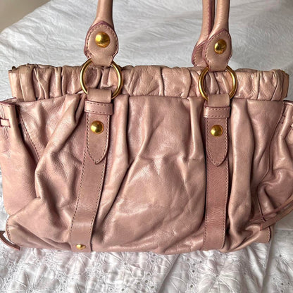 Gorgeous Authentic Dusty Pink Miu Miu Vitello Bag With Gold Hardware🍂✨