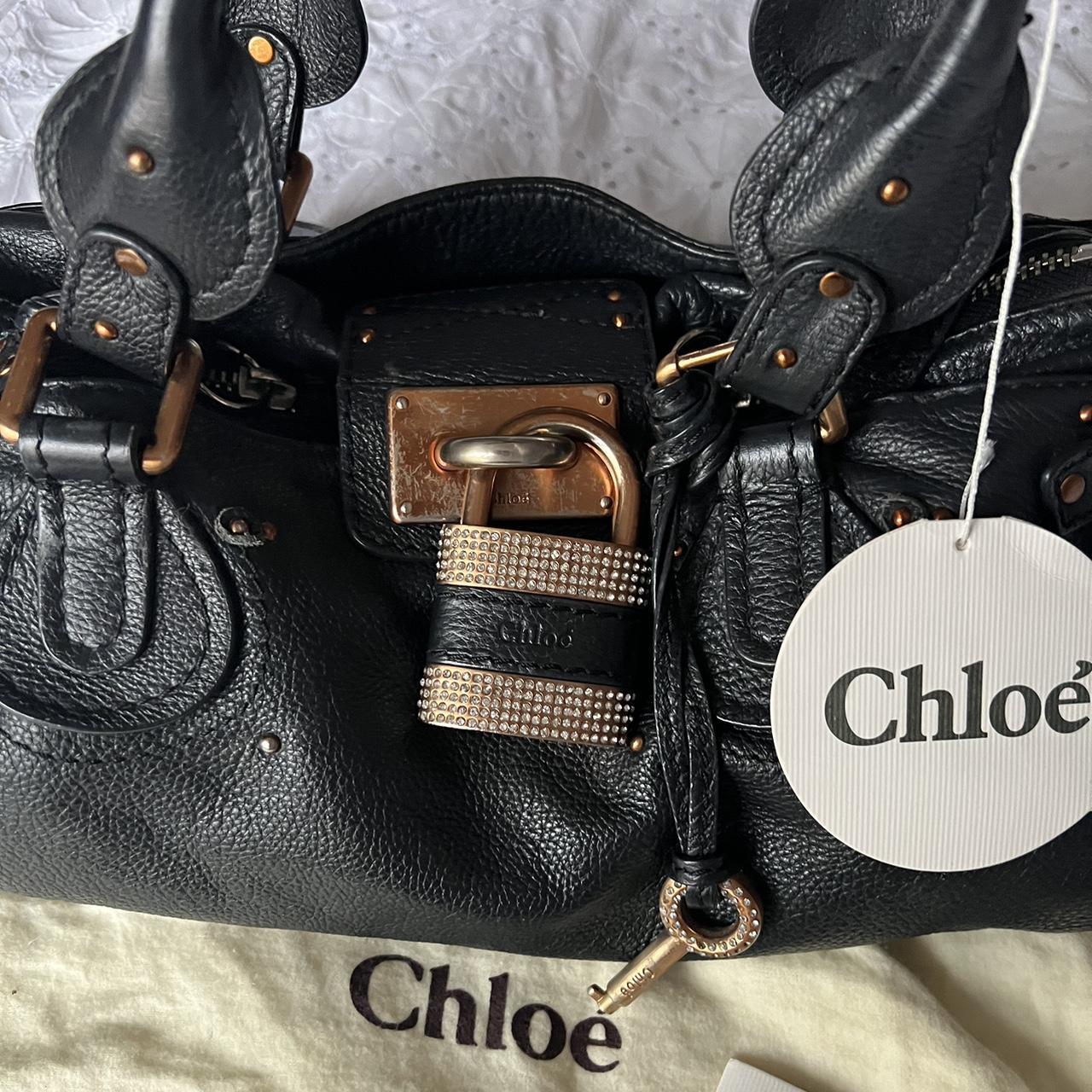 Stunning Authentic Black Chloe Paddington Bag With Bronze Hardware And Crystal Lock💙🌀