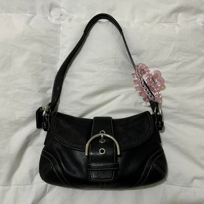 Vintage Coach Black Leather Mini Soho💜🍇