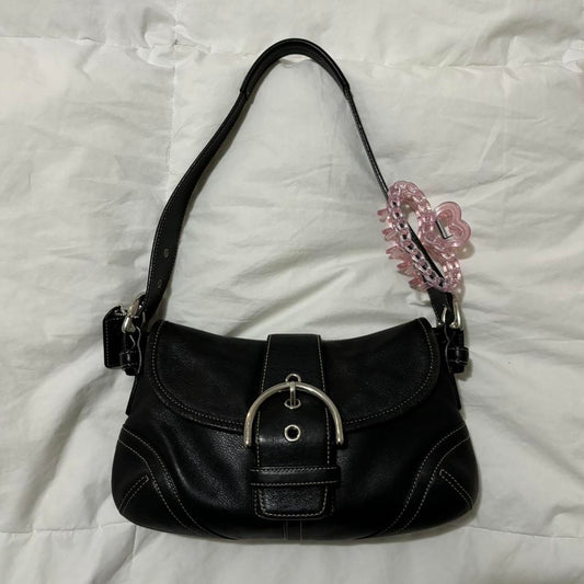 Vintage Coach Black Leather Mini Soho💜🍇