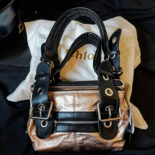 Chloe Metallic Calfskin Tote🖤🍫