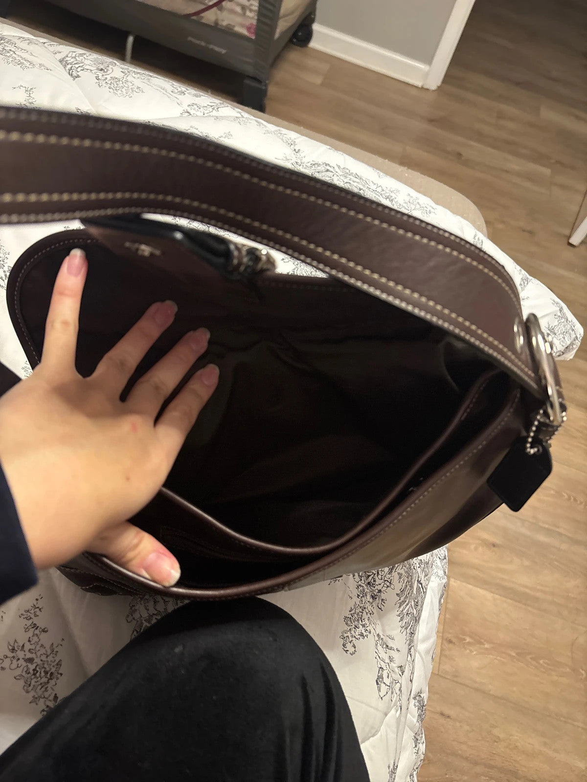 Coach F10192 Medium Vintage Soho Top Flap Y2K Black Leather Shoulder Bag🤎🌆