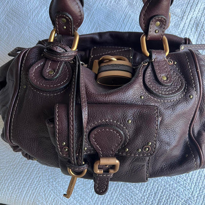 Brown Chloe Paddington Bag With Gold Hardware🤎🌆