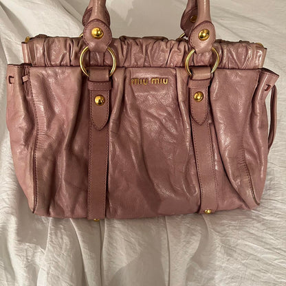 Gorgeous Authentic Dusty Pink Miu Miu Vitello Bag With Gold Hardware🍂✨