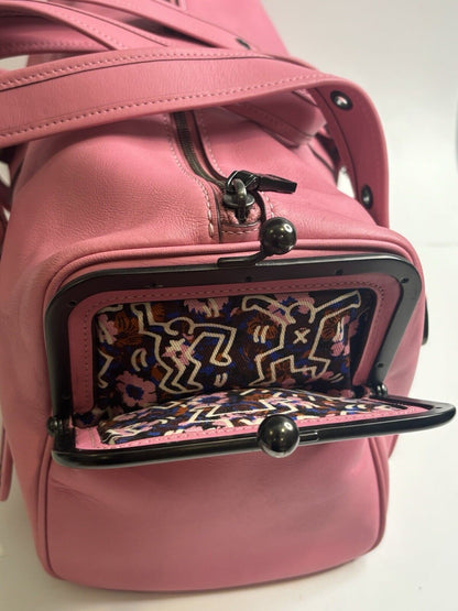 Keith Haring X Coach Collaboration Pink Handbag🍬⚡