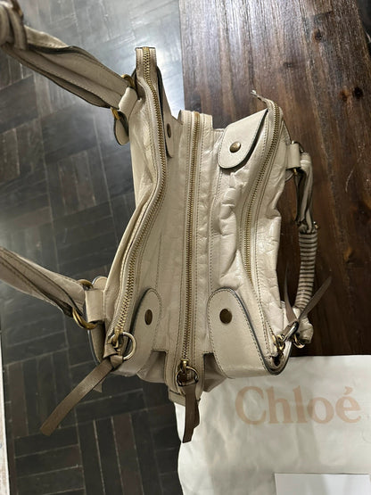 Chloe Large Bay Leather Tote Bag In Cream🤍🗻