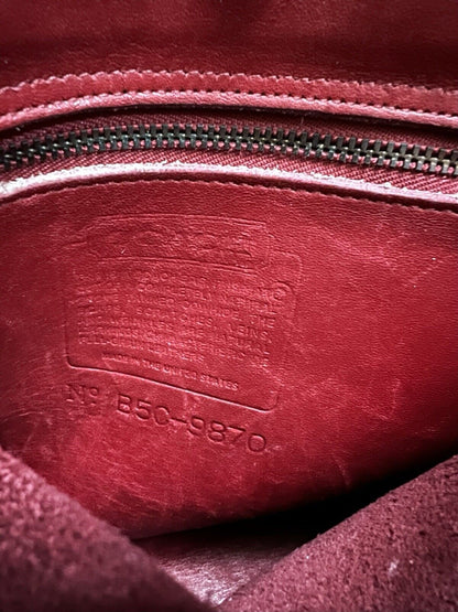 Vintage Coach Purse 9870 Red Leather Court Top Handle Bag Crossbody 🍒❤️‍🔥