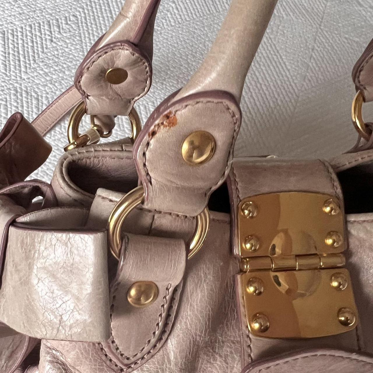 Authentic Light Pink Miu Miu Vitello Leather Bow Bag With Gold Hardware And Removable Strap🤍🗻
