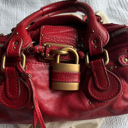 Gorgeous Red Chloe Paddington Bag With Gold Hardware🍒❤️‍🔥