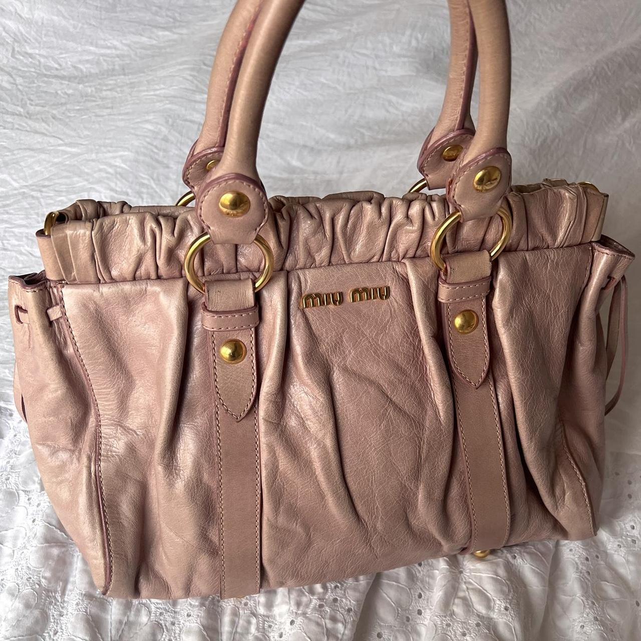 Gorgeous Authentic Dusty Pink Miu Miu Vitello Bag With Gold Hardware🍂✨