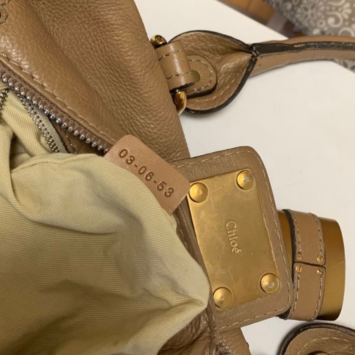 Chloe Paddington Mini Boston Bag Handbag Beige With Gold Padlock Leather✨🔥