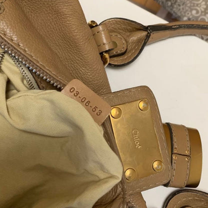 Chloe Paddington Mini Boston Bag Handbag Beige With Gold Padlock Leather✨🔥