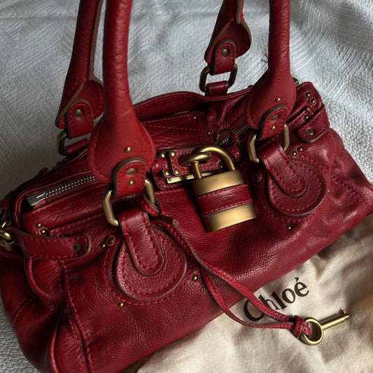 Gorgeous Red Chloe Paddington Bag With Gold Hardware🍒❤️‍🔥